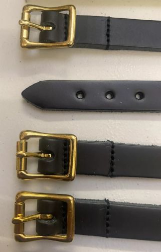 Utility Strap - Black HIDE Leather 457mm x 19mm - Solid Brass Buckle